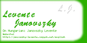 levente janovszky business card
